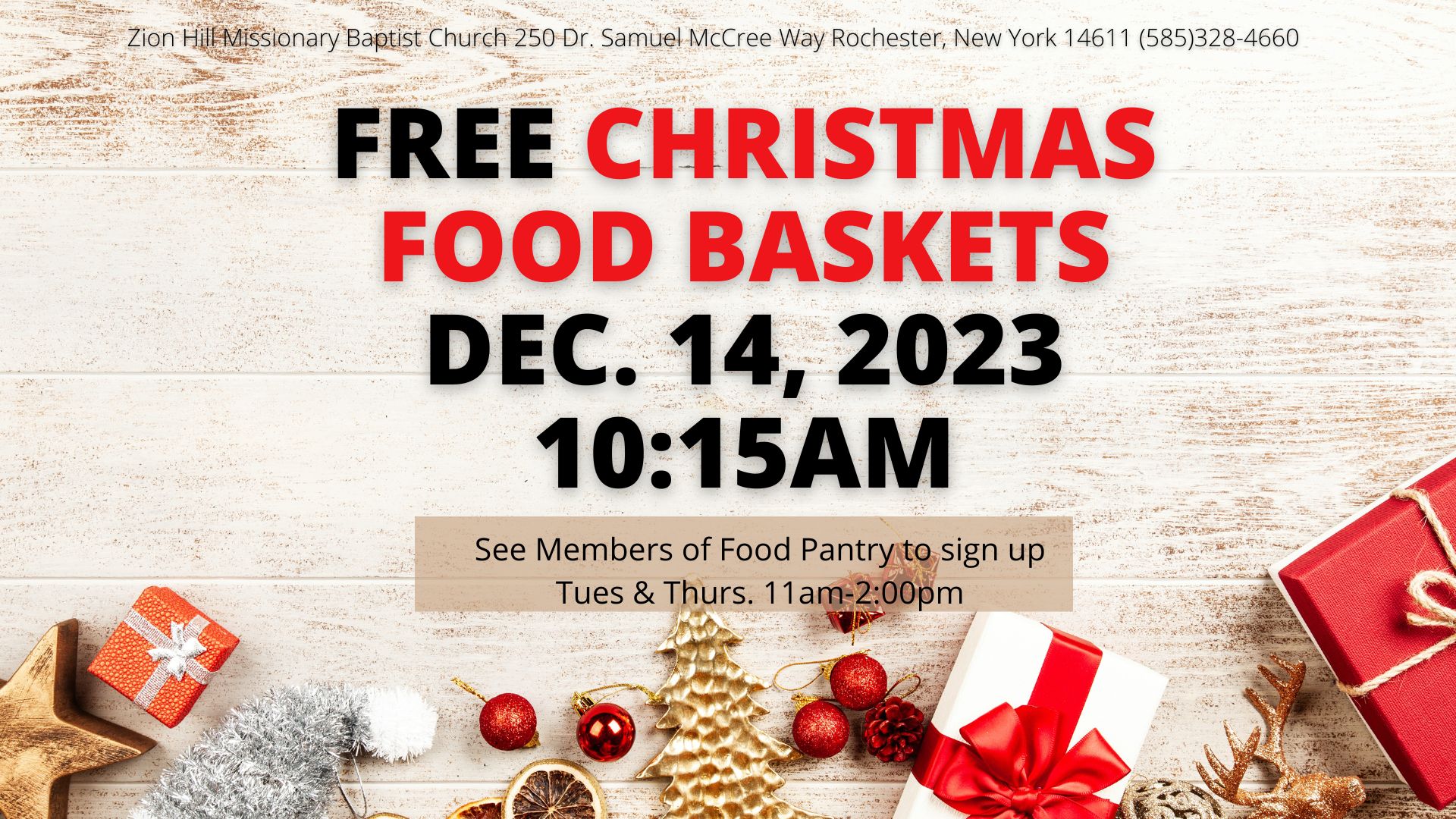 Free Christmas Baskets | Dec. 14, 2023